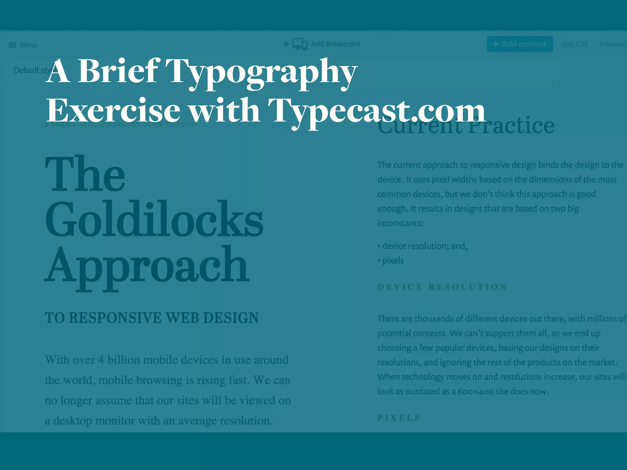A Brief Typography
Exercise with Typecast.com
 