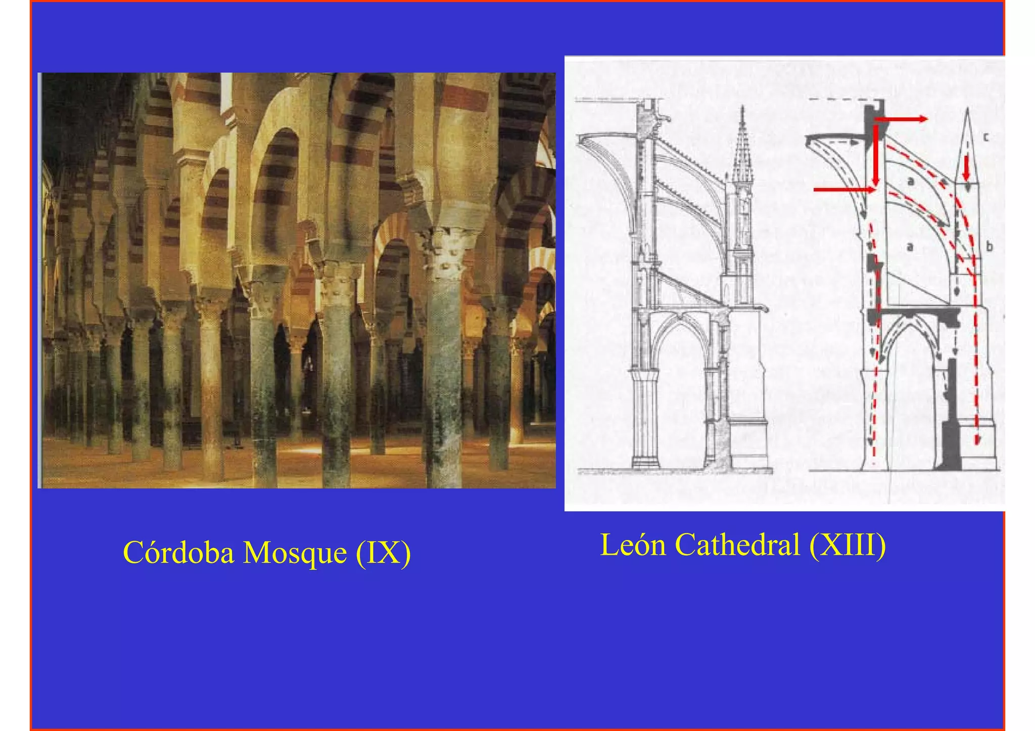 Córdoba Mosque (IX)   León Cathedral (XIII)
 