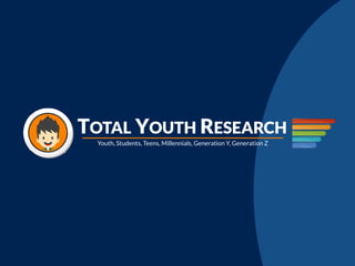 Youth, Students, Teens, Millennials, Generation Y, Generation Z
TOTAL YOUTH RESEARCH
 