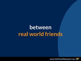 www.TotalYouthResearch.com
between
real world friends
 