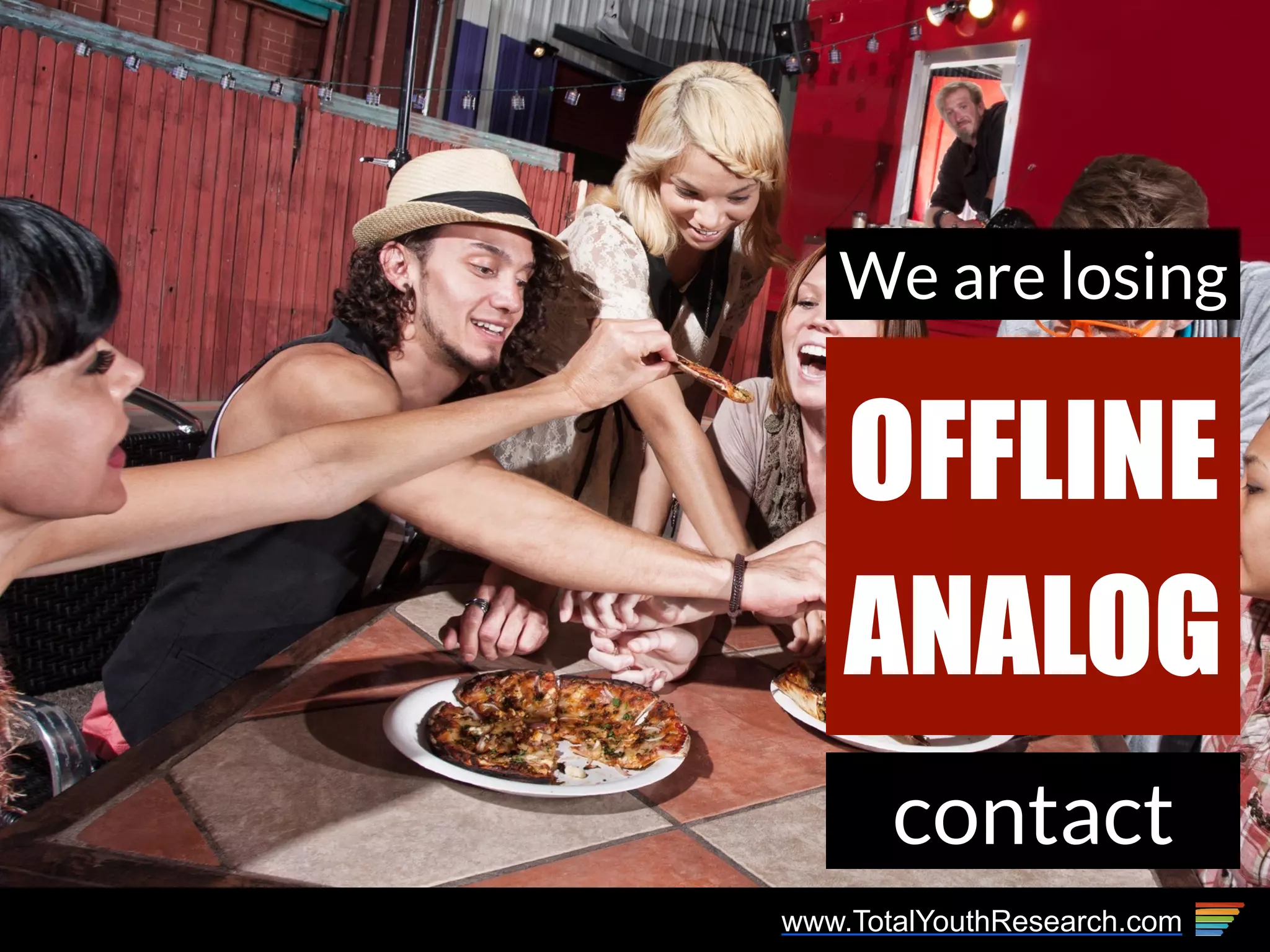 www.TotalYouthResearch.com
We are losing
contact
OFFLINE
ANALOG
 