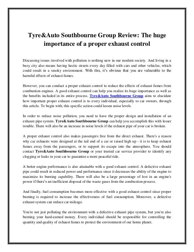 Tyre&Auto Southbourne Group Review The huge importance of a proper