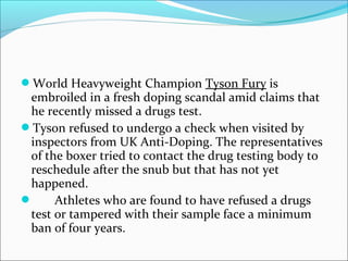 Tyson Fury In Doping Scandal | PPT
