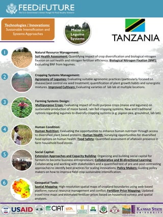The Feed the Future Sustainable Intensification Innovation Lab activities in Tanzania