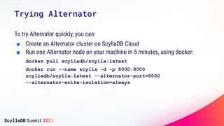 Use ScyllaDB Alternator to Use Amazon DynamoDB API, Everywhere, Better ...