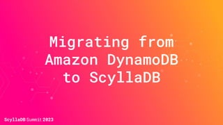 Use ScyllaDB Alternator to Use Amazon DynamoDB API, Everywhere, Better ...