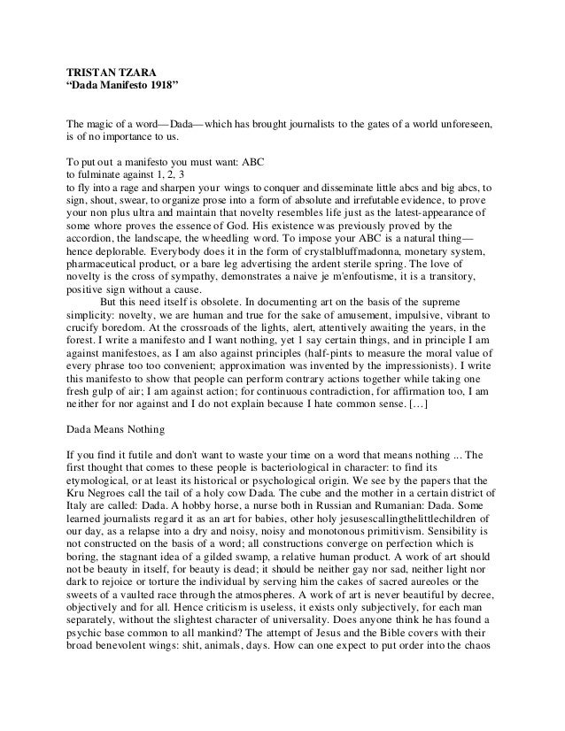 17+ Dada Manifesto Tristan Tzara Poems Pictures