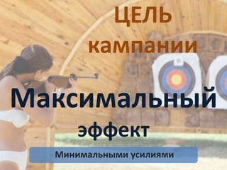ЦЕЛЬкампанииМаксимальный эффектМинимальными усилиями