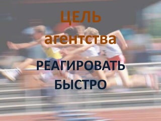 ЦЕЛЬагентстваРЕАГИРОВАТЬБЫСТРО