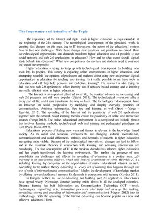 Online educational environments and ICT tools in higher education | PDF