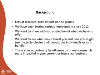 Tanzania Smallholder Dairy Value Chain Research for Development: Proposal for Maziwa Zaidi Phase 2
