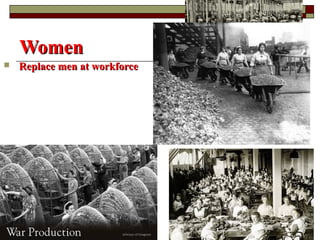 WomenWomen
 Replace men at workforceReplace men at workforce
 