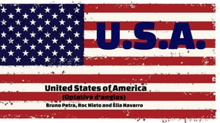 U.S.A.
UnitedStatesof America
(Optativa d‘angles)
Bruno Petra, Roc Nietoand ÈliaNavarro
 