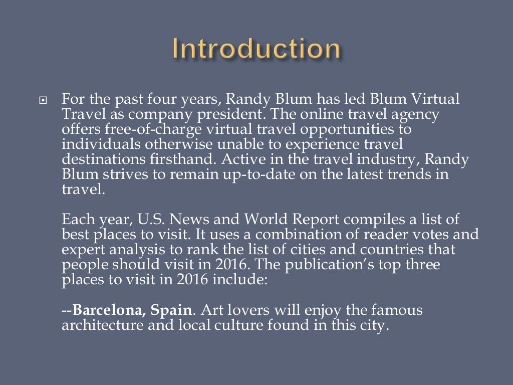 US. News and World Report Announces Best Spots to Visit in 2016