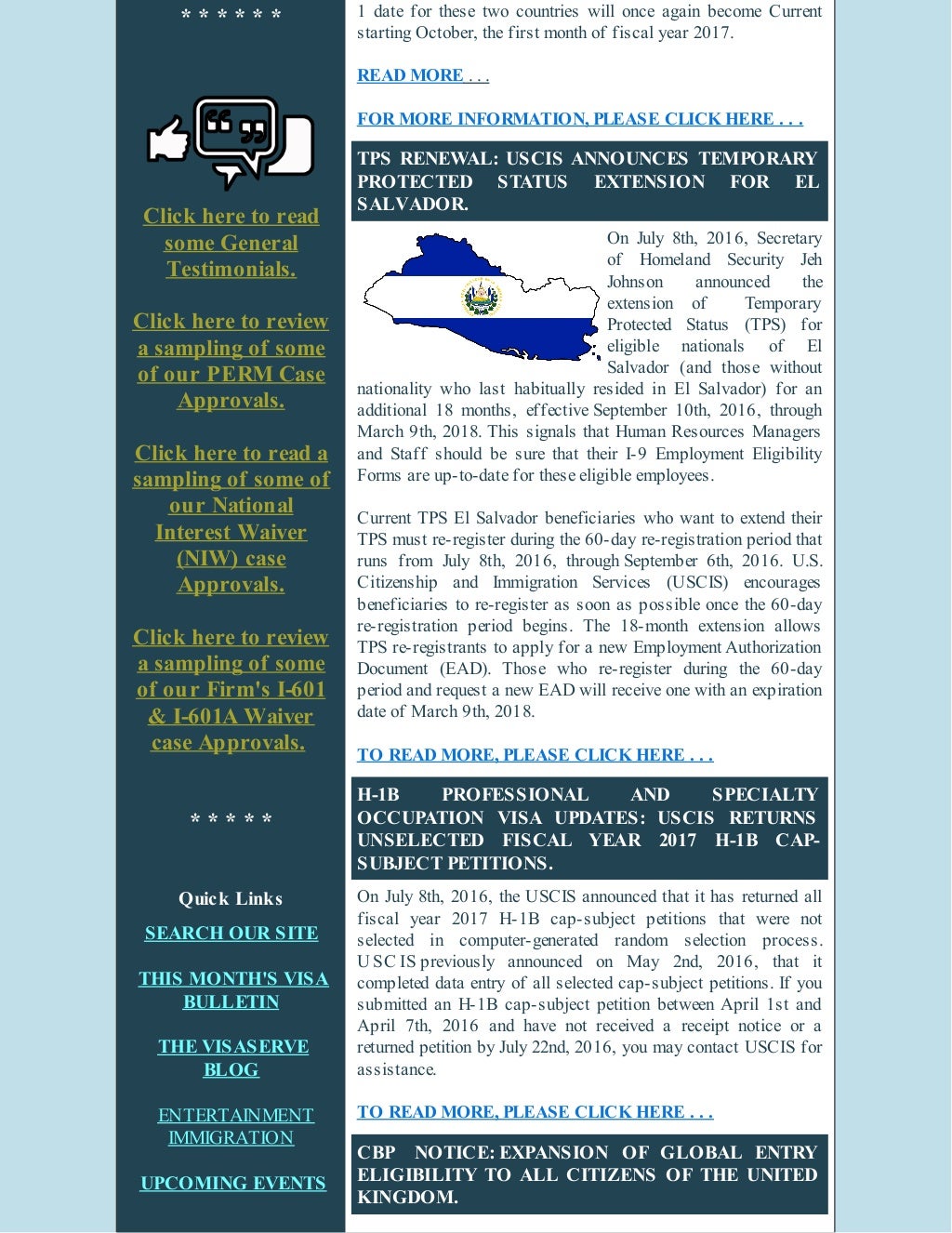 U.S. IMMIGRATION LAW NEWS AND UPDATES August visa bulletin update