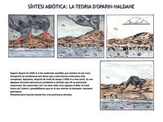 SÍNTESI ABIÒTICA: LA TEORIA D'OPARIN-HALDANESÍNTESI ABIÒTICA: LA TEORIA D'OPARIN-HALDANE
 