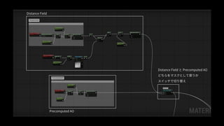 アセットの馴染ませ検証
・岩のマテリアルに地面の草のマテリアルをブレンドするためのマスクを生成します
 