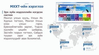 TEXT GOES HERE
USA
1885,25k
Conveniently iterate top-
line alignments for
TEXT GOES HERE
BRAZIL
5890,45k
Conveniently iterate top-
line alignments for
TEXT GOES HERE
MONGOLIA
1502,05k
Conveniently iterate top-
line alignments for
TEXT GOES HERE
AUSTRALIA
6987,25k
Conveniently iterate top-
line alignments for
МХХТ-ийн хэрэглээ
Эрх зүйн мэдээллийн нэгдсэн
систем
Монгол улсын хууль, Улсын Их
Хурлын тогтоол, Монгол Улсын
олон улсын гэрээ,
Ерөнхийлөгчийн зарлиг, Үндсэн
хуулийн цэцийн шийдвэр,
Засгийн газрын тогтоол, Сайдын
тушаал зэрэг эрх зүйн
мэдээллүүдийг авах боломжтой.
 