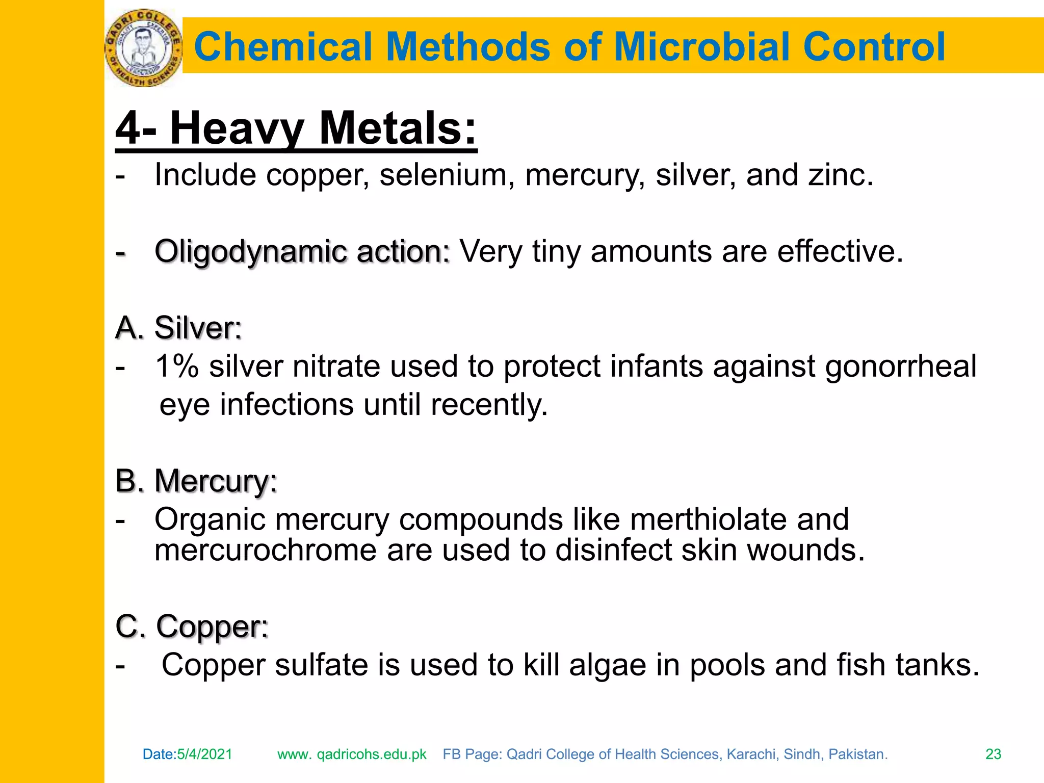 Control of microbial growth using Physical & Chemical Methods | PPTX