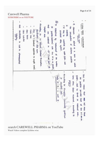 Page 6 of 14
Carewell Pharma
SUBSCRIBE us on YOUTUBE
search CAREWELL PHARMA on YouTube
Watch Videos complete Syllabus wise
 