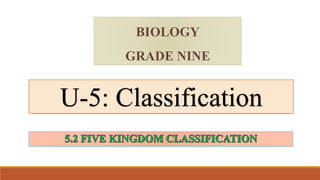 U-5: Classification
 