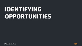 @webinterface
IDENTIFYING
OPPORTUNITIES
 