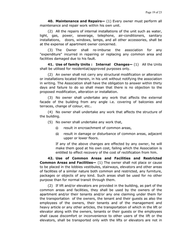 U.P. APARTMENT RULES 2010