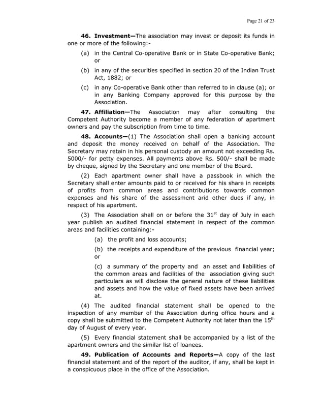 U.P. APARTMENT RULES 2010