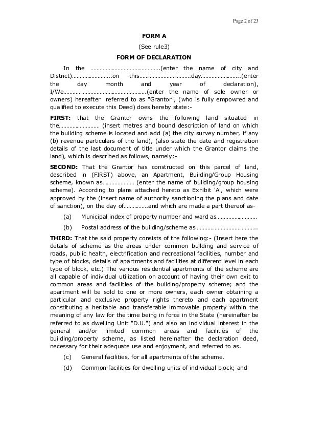 U.P. APARTMENT RULES 2010