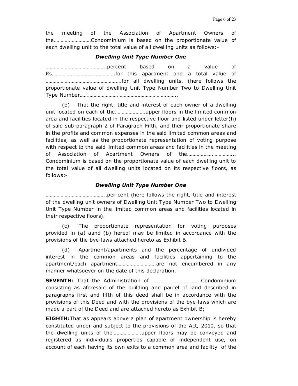 U.P. APARTMENT RULES 2010