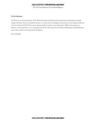 The 10 Commandments of Counterintelligence