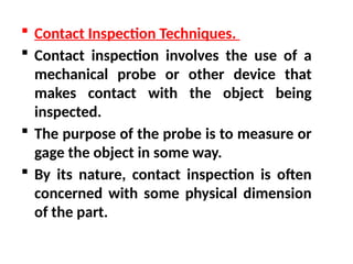 Contact Point Inspection Api Comprehensive Overview of Contact and Noncontact Inspection Techniques ...