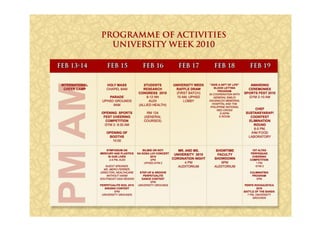 Perpetual Help U-Week 2010 Programme Of Activities