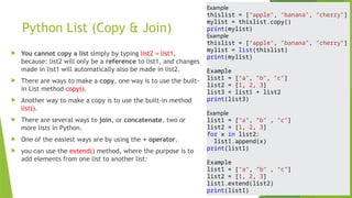 Comprehensive Guide to Python Lists for Data Science Beginners | PPTX