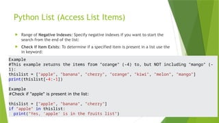 Comprehensive Guide to Python Lists for Data Science Beginners | PPTX