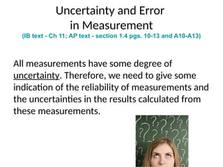 Uncertainty in laboratory experiments and random and systematic errors ...
