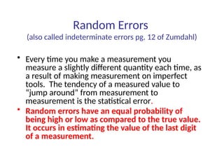Uncertainty in laboratory experiments and random and systematic errors ...