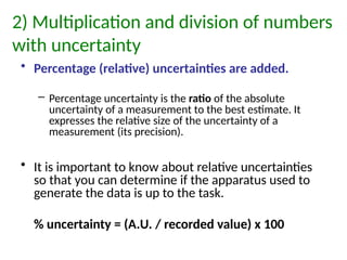 Uncertainty in laboratory experiments and random and systematic errors ...