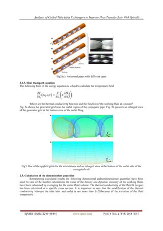 Analysis of Coiled-Tube Heat Exchangers to Improve Heat Transfer Rate ...