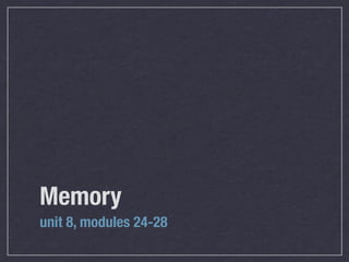 Memory
unit 8, modules 24-28
 