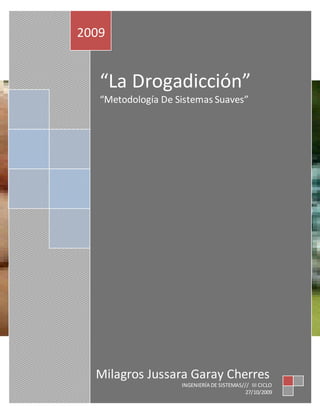 “La Drogadicción”
“Metodología De Sistemas Suaves”
2009
Milagros Jussara Garay Cherres
INGENIERÍA DE SISTEMAS/// III CICLO
27/10/2009
 