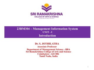 Management Information System - Introduction | PPTX