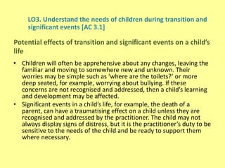 significant events a child may experience