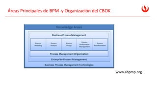 Áreas Principales de BPM y Organización del CBOK
www.abpmp.org
 