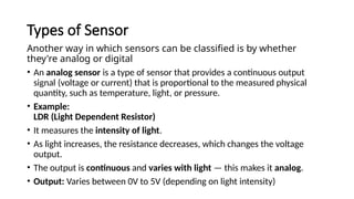 types of sensors used in sensor and interface modules | PPTX