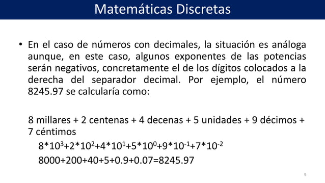 Matemáticas Discretas - Unidad 1 Sistemas numericos