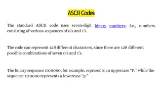 Ascii Computer Science With Binary Numbers Digital Fundamental - Binary Codes-Logic Gates | PPTX