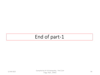 End of part-1
12-08-2022
Compiled by Dr Y.K.Sabapathy, Prof.,Civil
Engg. Dept., SSNCE
54
 