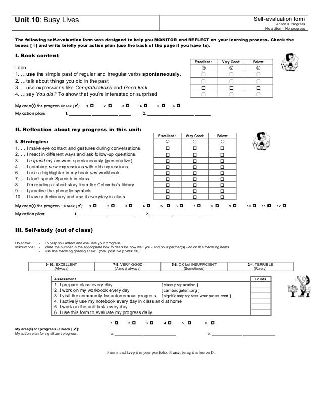 Bs3 U10 Self Assessment Form