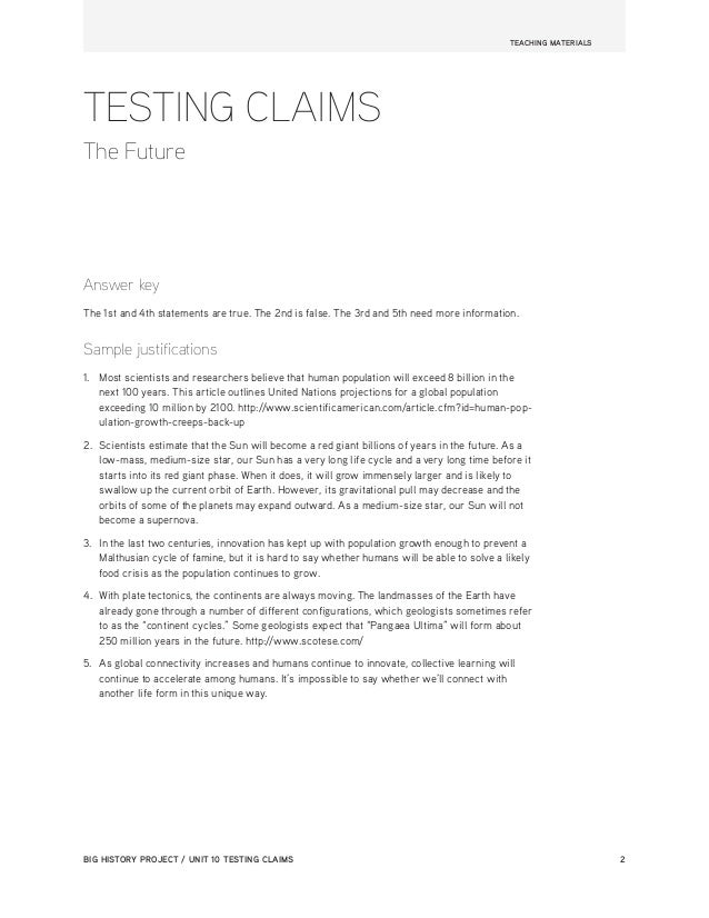 Testing claims about the future